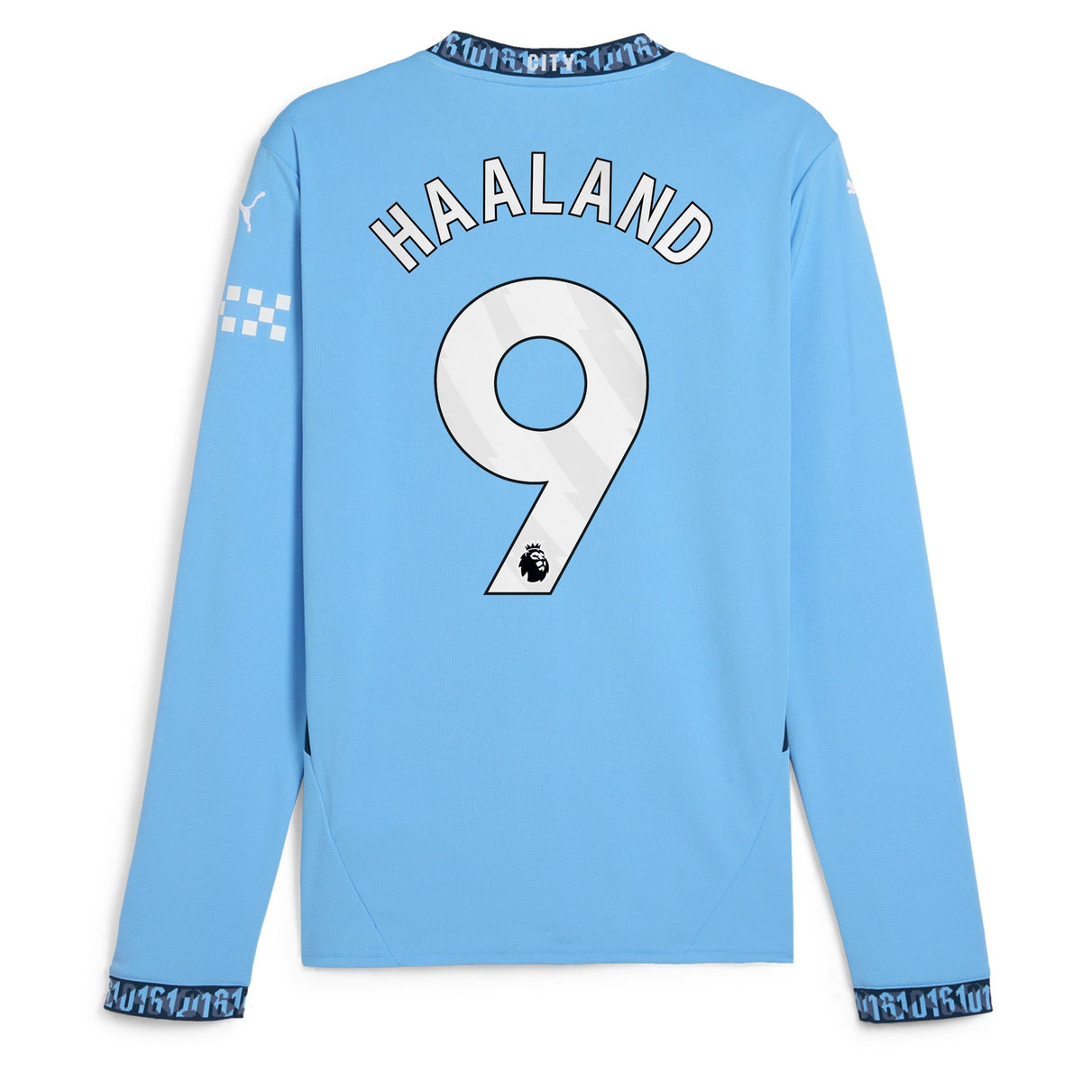 Manchester City PUMA Home Shirt 2024-25 - Long Sleeve with Haaland 9 printing Jersey - Blue